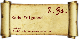Koda Zsigmond névjegykártya